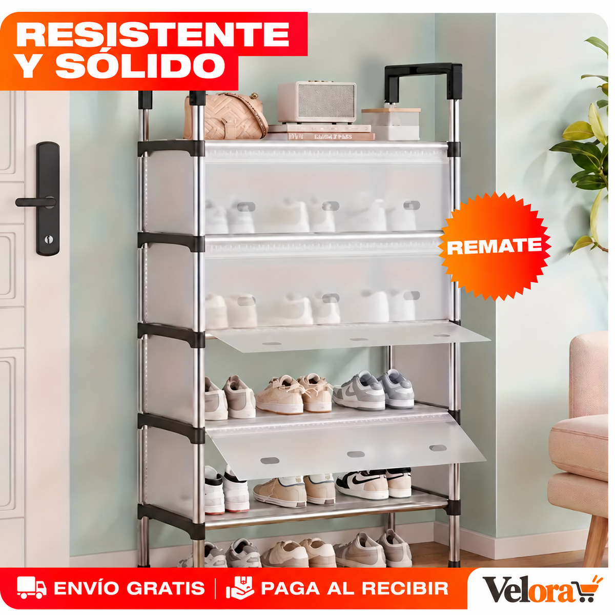 Zapatero de 5 Pisos en Acrílico